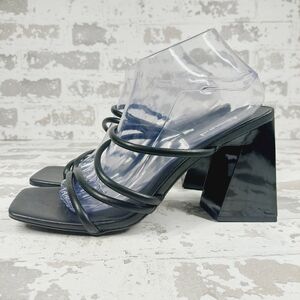 NEW Abound Austyn Black Tubular Strappy Square Open Toe Heeled Sandals i656